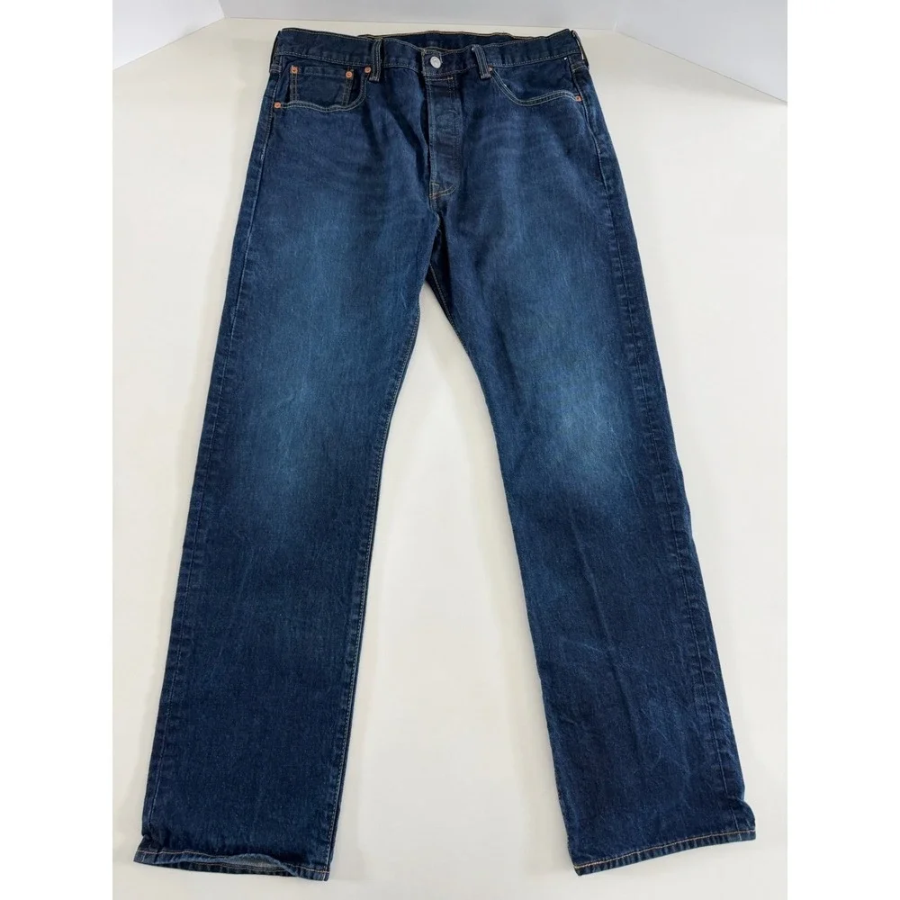 Levi's 501 Men's Denim Jeans 38X34 Button Fly Straight Leg Red Tab